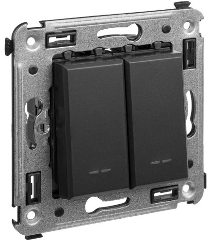 Выключатель кнопочный без рамки DKC Avanti 2-кл. черный матовый фото Выключатель кнопочный без рамки DKC Avanti 2-кл. черный матовый картинка